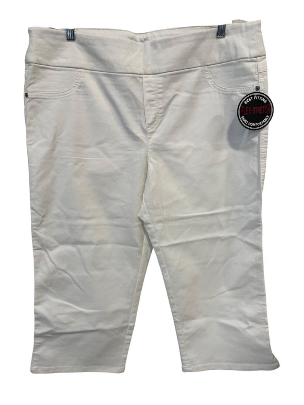 Christopher and Banks Capris Size 16 Pull On Flex Stretch White Minimalist NEW